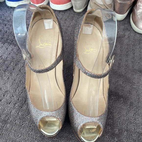 Christian Louboutin Glitter Platform Mary Janes size 39 - Picture 8 of 13